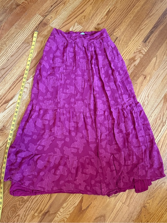 En Creme Dresses & Skirts - Elegant Deep Pink 100% Viscose Tiered Maxi Skirt